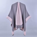 Poncho femme insfity - chaud automne hiver - gris rose - multifonctionnel