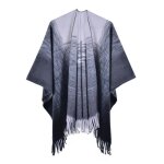 Poncho femme insfity - chaud et confortable - noir