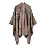 Poncho femme simili laine - insfity - bicolore - kaki - 130 x 150 cm Poncho femme simili laine - insfity - bicolore - kaki - 130 x 150 cm