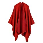 Poncho femme simili laine - insfity - taille unique - rouge
