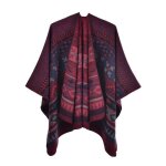 Poncho femme tricot hiver chaud cachemire imitation imprim chle epaisse ouvert confortable automne ...
