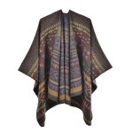 Poncho femme tricot hiver chaud cachemire imitation imprimé châle epaisse ouvert confortable automne ... Poncho femme tricot hiver chaud cachemire imitation imprimé châle epaisse ouvert confortable automne ...