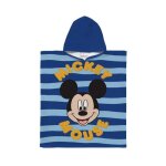 Poncho serviette � capuche - disney - mickey mouse - ray� bleu clair et fonc� - 100% coton - lavable ...