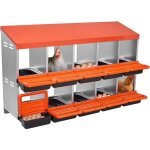 Pondoir � poules 10 compartiments nichoir en m�tal 2 niveaux avec plateau inclin� couvercles de protection ...