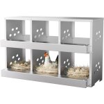 Pondoir � poules 6 compartiments nichoirs inclin�s en m�tal structure renforc�e avec bac de r�cup�ration ...