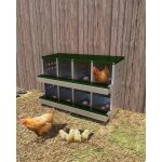 Pondoir pour poules en acier galvanis� robuste avec 8 compartiments - vert - 92l x 42l x 63h