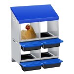 Pondoir pour poules nichoirs 4 cases avec perchoir antirouille / nichoir 2 niveaux - antirouille / �tanche ...