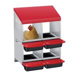 Pondoir pour poules nichoirs 4 cases avec perchoir antirouille / nichoir 2 niveaux - antirouille / �tanche ...