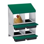 Pondoir pour poules nichoirs 4 cases avec perchoir antirouille / nichoir 2 niveaux - antirouille / �tanche ...