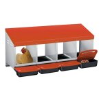 Pondoir pour poules nichoirs 4 cases avec perchoir et quatre bacs de recyclage des ?ufs - antirouille ...