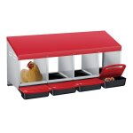 Pondoir pour poules nichoirs 4 cases avec perchoir et quatre bacs de recyclage des ?ufs - antirouille ...
