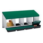 Pondoir pour poules nichoirs 4 cases avec perchoir et quatre bacs de recyclage des ?ufs - antirouille ...