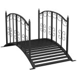 Pont de jardin - outsunny - avec garde - corps lat�raux - charge maximale 120 kg - d�coration - acier ...