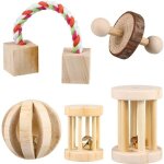 Popetpop en bois jouets soins des dents naturel balle molaire exercice pour lapin rats cochon dinde et ...
