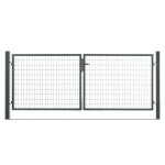 Portail grillag� acier galvanis� l 3m gris anthracite h 2m00