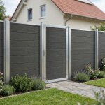 Portail de jardin segovia 180 x 90 cm wpc aspect bois gris