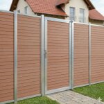 Portail de jardin segovia 180 x 90 cm wpc aspect bois marron