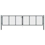Portail en maille de jardin - vidaxl - 400 x 125 cm - acier galvanis� - couleur anthracite - manuel