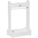 Portant enfant - penderie enfant - design couronne - 2 tagres de rangement patre - dim. 63l x 37l ...