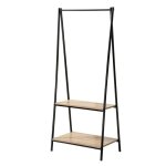 Portant 2 �tag�res style industriel - noir - 64. 5 cm x 40 cm x 151 cm - calicosy