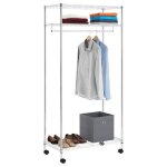 Portant  vtements brindisi penderie simple sur roulettes vestiaire mobile avec 1 barre et 3 tablettes ...