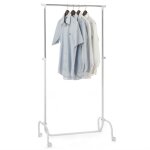 Portant  vtements tiger penderie simple sur roulettes vestiaire mobile avec 1 barre de hauteur rglable ...