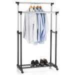 Portant  vtements grosso penderie double sur roulettes vestiaire mobile 2 barres de hauteur rglable ...