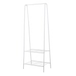 Portant penderie � v�tements avec 2 �tag�res de rangement pour chambre l?entr�eblanc