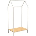 Portant � v�tements enfant en bois naturel et blanc 80 x 50 x 150 cm