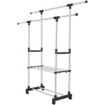 Portant  vtements extensibls penderie  vtements en mtal avec double barre rglable porte - vtements ...