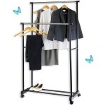 Portant  vtements grosso penderie double sur roulettes vestiaire mobile avec 2 barres de hauteur rglable ...
