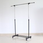 Portant � v�tement hauteur et largeur r�glables portant en acier penderie - noir h90cm - 158cm