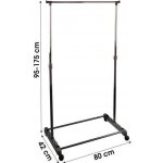 Portant  vtements simple rglable  roulettes meuble penderie de rangement noir