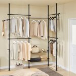 Portant � v�tements t�lescopique - sobuy - r�glable 124 - 226 cm - hauteur 200 - 295 cm - noir