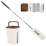 Portative mop compact ? balai � t�te extra large + seau + 2 lingettes microfibre kit