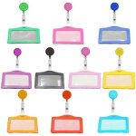 Porte - badges badge porte carte 10 pi�ces r�tractable reel translucide badges porte nom porte badge ...