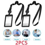 Porte badge - retractable - noir - 110x68. 5mm - 2 unit�s