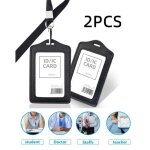 Porte badge - non sp�cifi� - double face - cuir synth�tique - cordon en nylon - taille 110 * 72mm