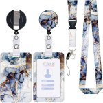 Porte - badge didentification avec cordon tour de cou r�tractable - attache � mousqueton tournante - ...