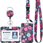 Porte badge tour de cou avec porte - cartes - enrouleur cordon et fermoir mousqueton pivotant - pour ...