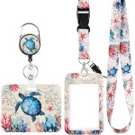 Porte - badge tour de cou enrouleur avec 2 porte - cartes - fermoir mousqueton pivotant pour cartes et ...