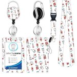 Porte - badge r�tractable - marque - mod�le - abs - blanc - pour infirmi�res et m�decins