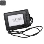 Porte badge - non spcifi - cuir - noir - rfid - 7. 1x10cm