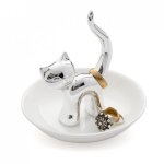 Porte - bagues - gatto - argent - cramique - 10x10x95 cm - pour femme