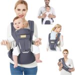 Porte b�b� aburnudrey ergonomique avec si�ge � hanche / pur coton l�ger et respirant / multiposition ...