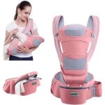 Porte - bb multifonctionnel ventral et dorsal - insfity - rose - ergonomique - 0 - 48 mois