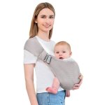Porte bebe portable xjydncg bretelles larges extensibles avec soutien �rgonomique - gris clair