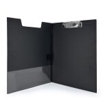 Porte - bloc a4 � rabat avec pince ? support rigide pvc noir pour document ? avec pochette int�rieure ...