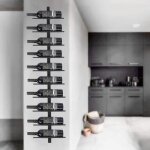 Porte - bouteilles en mtal ygongmyl 116 cm pour montage mural 10 bouteilles - noir