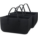 Porte b�che int�rieur?panier � bois de chauffage en feutre panier de rangement en feutre avec poign�es ...